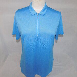 Callaway Blue 1/4 Zip Short Sleeve Golf Polo Shirt Womens Large